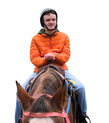 Aaron Seeger riding a horse