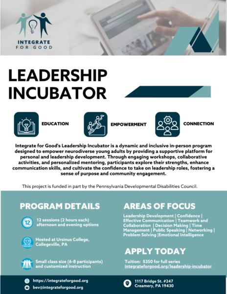 Leadership Incubator program sheet